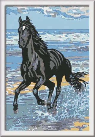 Ravensburger Malen Nach Zahlen "Pferd Am Strand", Inkl. Stickern BLAU/ SCHWARZ 4 Ravensburger Malen Nach Zahlen "Pferd Am Strand", Inkl. Stickern BLAU/ SCHWARZ – Bild 2