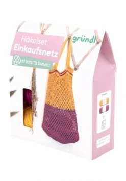 Gründl Häkelset Einkaufsnetz, 3-teilig, 200 G CURRY/ VIOLETT