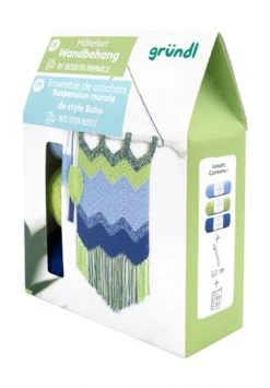 Gründl Häkel-Set, Wandbehang, 200 G BLAU/ GRÜN