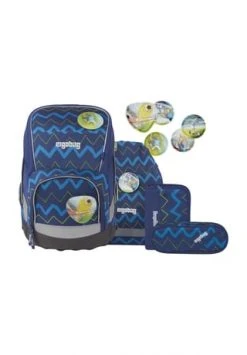 Ergobag Schulranzen-Set Wide "FallrückziehBär", 5-teilig Blau/ Hellblau