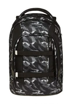Satch Schulrucksack "pack Mountain Grid", Für Kinder Schwarz/ Grau/ Weiß