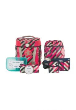 School Mood Schulranzen-Set "Hero Air", Yuna, 7-teilig PINK/ SCHWARZ
