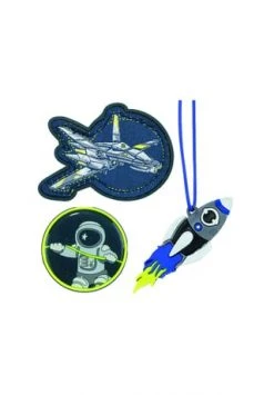 Scout® Funny Snaps, 3-teiliger Rucksack Zubehör Set, Für Kinder Dunkelblau