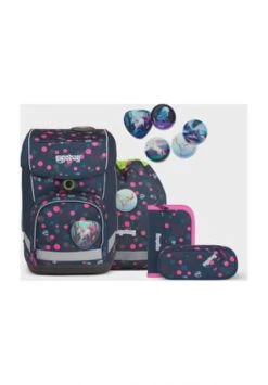 Ergobag Cubo Schulranzen-Set PhantBärsiewelt Glo Dunkelblau/ Pink
