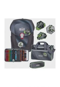 Scout® Ranzenset Sunny II Set 4-Tlg. Superflash Anthrazit/ Schwarz