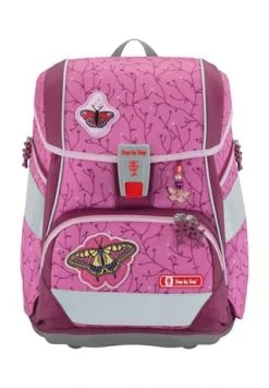 Step By Step® 2IN1 PLUS Schulranzen-Set Natural Butterfly, 6-teilig ORCHIDEE