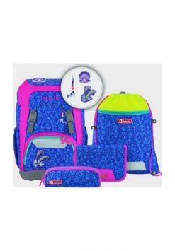 Step By Step® Schulranzen-Set Giant "Happy Dolphins", 5-teilig Blau, Pink