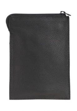 M. Collection Brustbeutel, Reißverschluss, Leder SCHWARZ