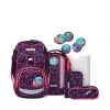 Ergobag Schulrucksack-Set Pack "Bärmuda Viereck", 6-teilig Neonpink/ Lila