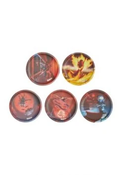 Ergobag Klettie-Set "Feuerdrache", 5-teiliges Rucksack Zubehör, Für Kinder Rot