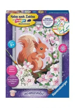 Ravensburger Malen Nach Zahlen Malset "Neugieriges Eichhörnchen", Mit Glitzer MEHRFARBIG